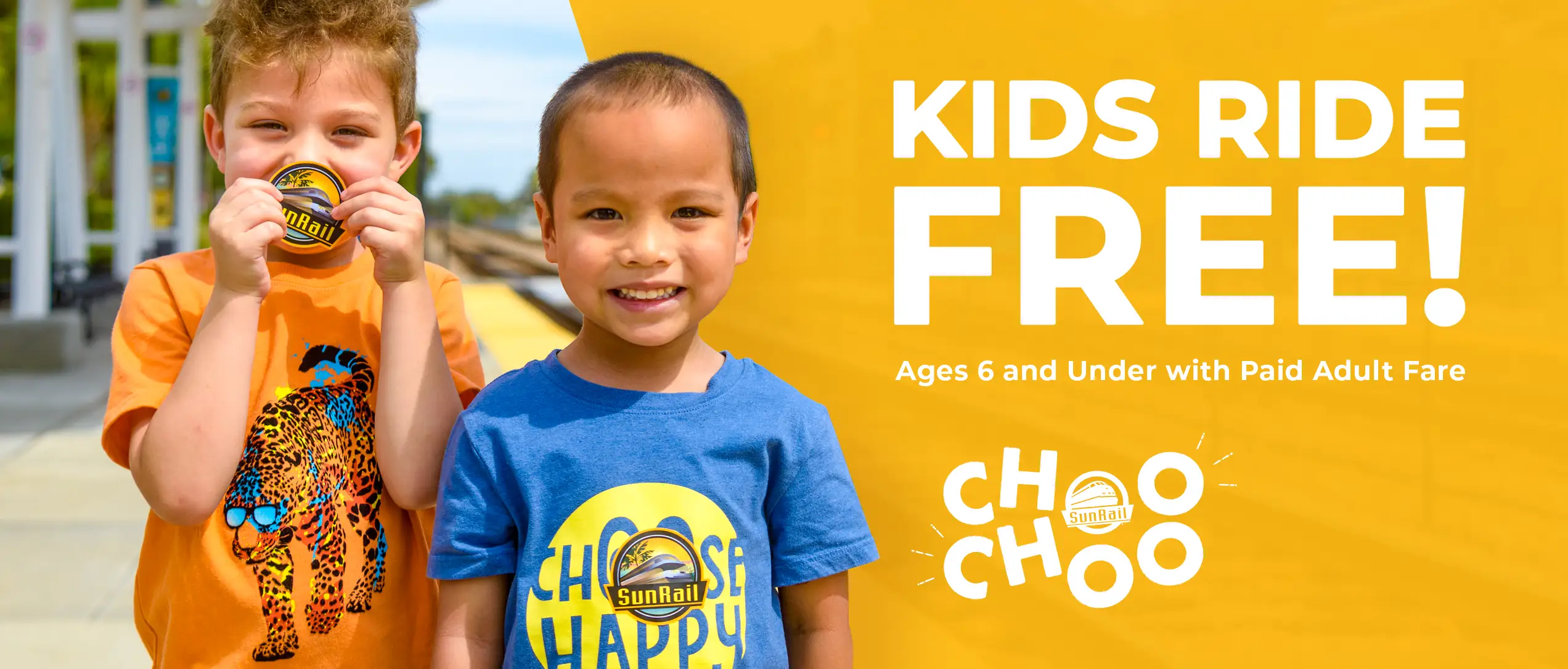 Kids Ride Free! Ages 6 and Under with Paid Adult Fare.