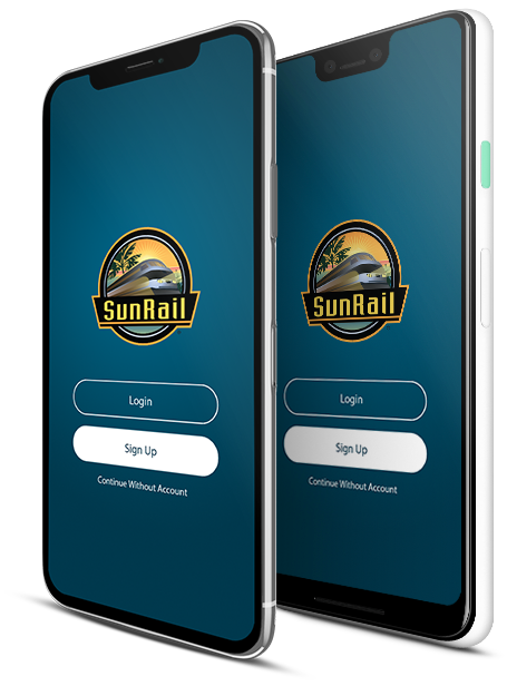 SunRail App Displayed on iPhone and Google Pixel.