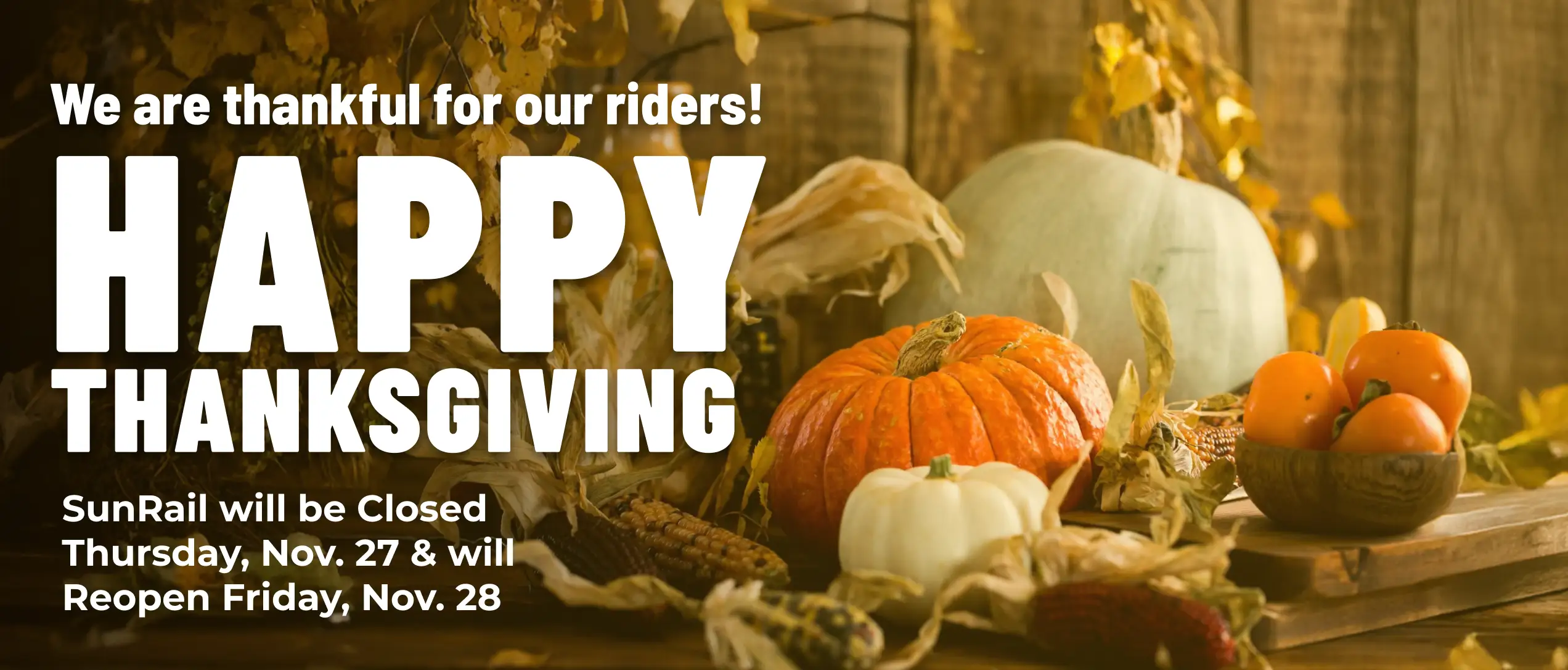 Happy Thanksgiving! SunRail will be Closed Thursday, Nov. 27 & will Reopen Friday, Nov. 28